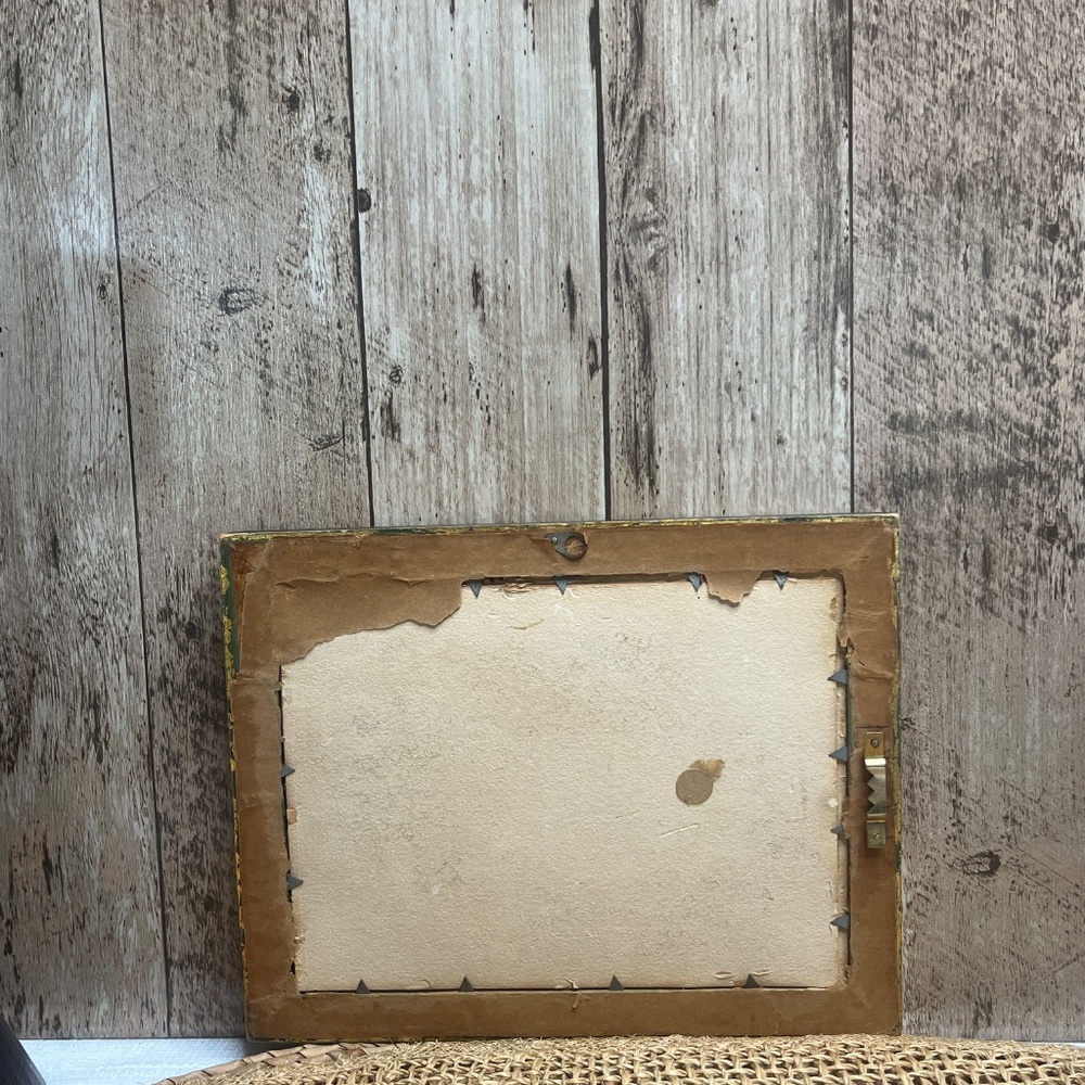 Vintage Gold Ornate Framed Asian Landscape Print Black Mat Wall Art 7x9 - Picture 4 of 4